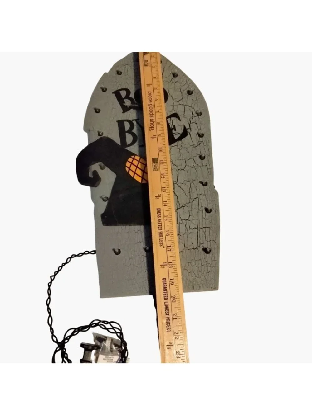 Halloween Light Up Tombstone Grave Stone Boo Bye Witch Hat